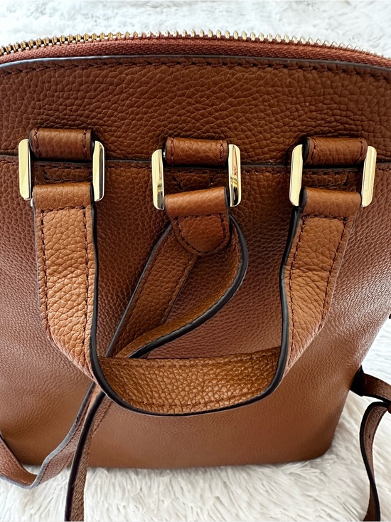 Michael Kors Adele Brown Pebbled Leather Backpack Gold Hardware main image 10